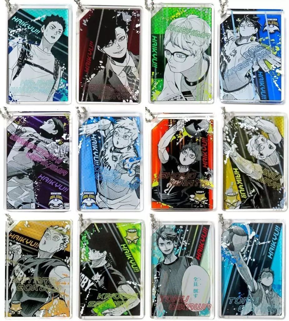 雑貨 全12種セット ハイキュー!! 及川の 全員倒す ドミノ風アクリルキーホルダーコレクション