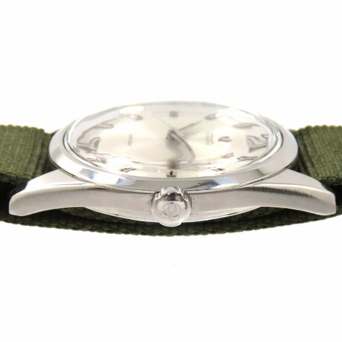 オメガ 自動巻き シーマスター SS シルバー文字盤 社外ベルト オメガ 自動巻き シーマスター SS シルバー文字盤 社外ベルト