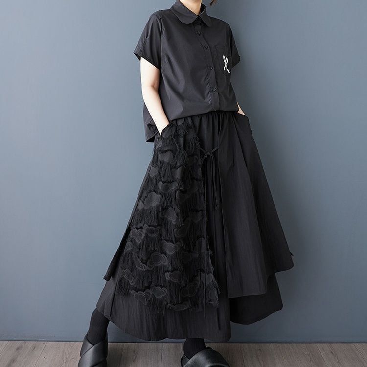 新品 2025新作 モード系 アシンメトリック ブラック レイヤード