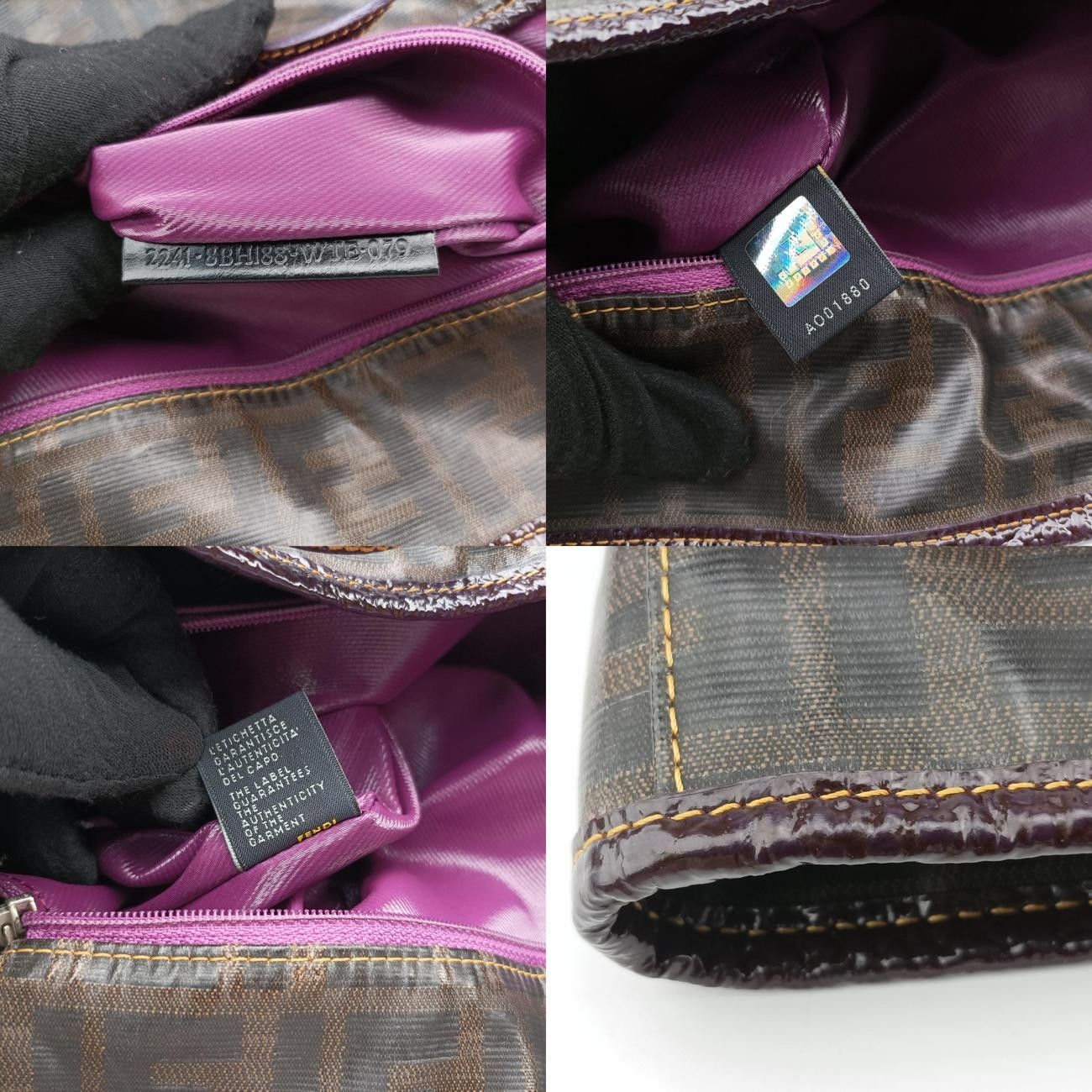 フェンディFendiズッカブラウンPVCコーティングキャンバス8BH1882241-8BH188-WTE-079 DECORATOM_COM_BR