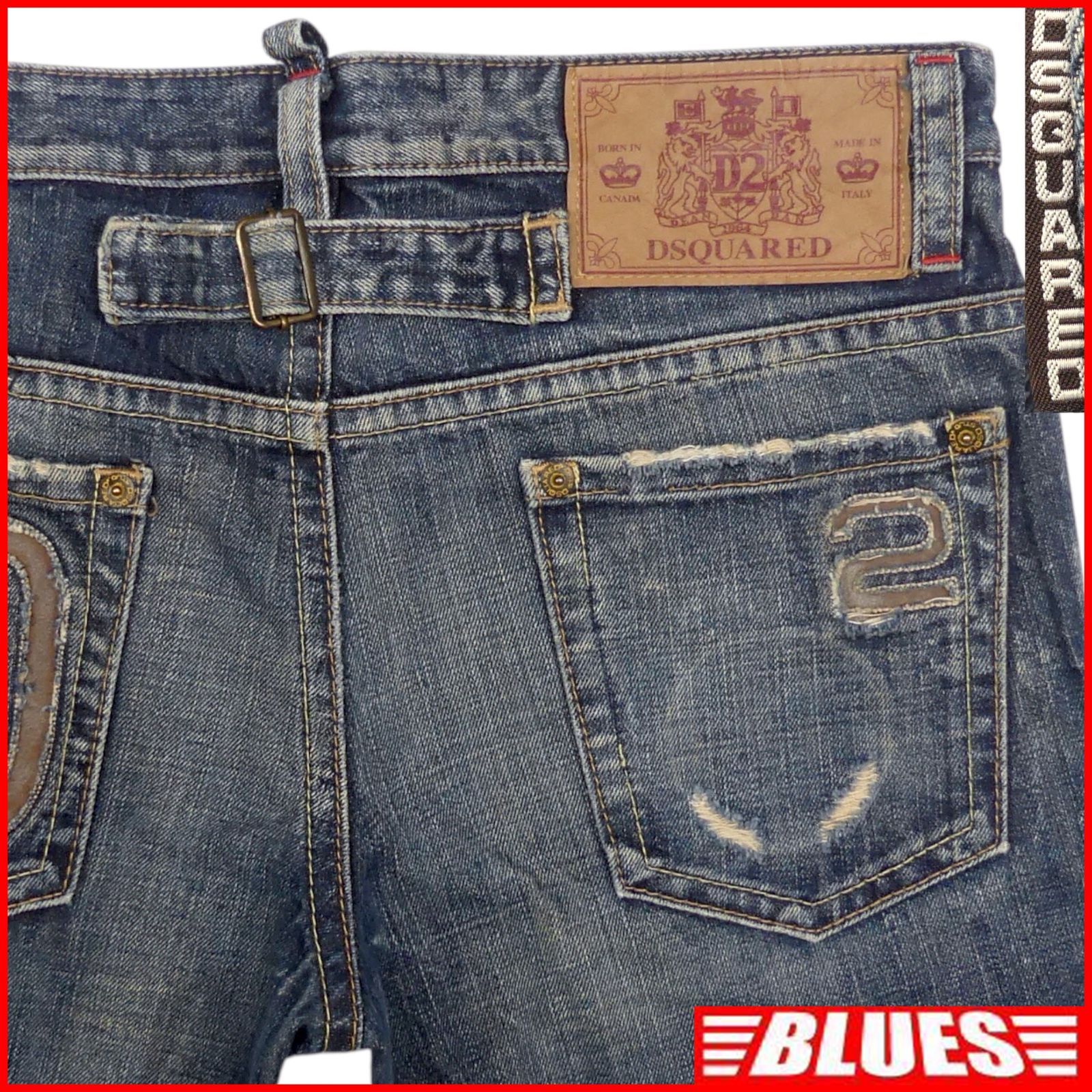 DSQUARED2 ディースクエアード デニム 48 古着 メンズ ダメージ加工 