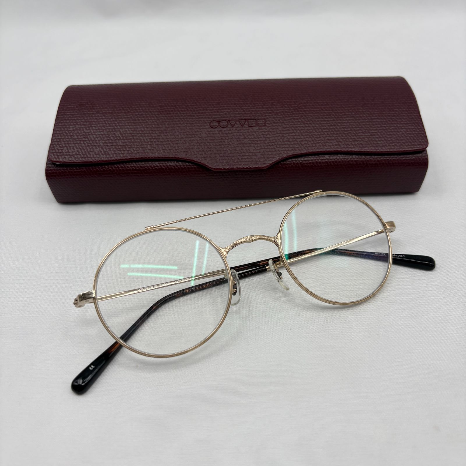 OLIVER PEOPLES オリバーピープルズ Sanson ゴールドフレーム ツーブリッジ メガネ サングラス き