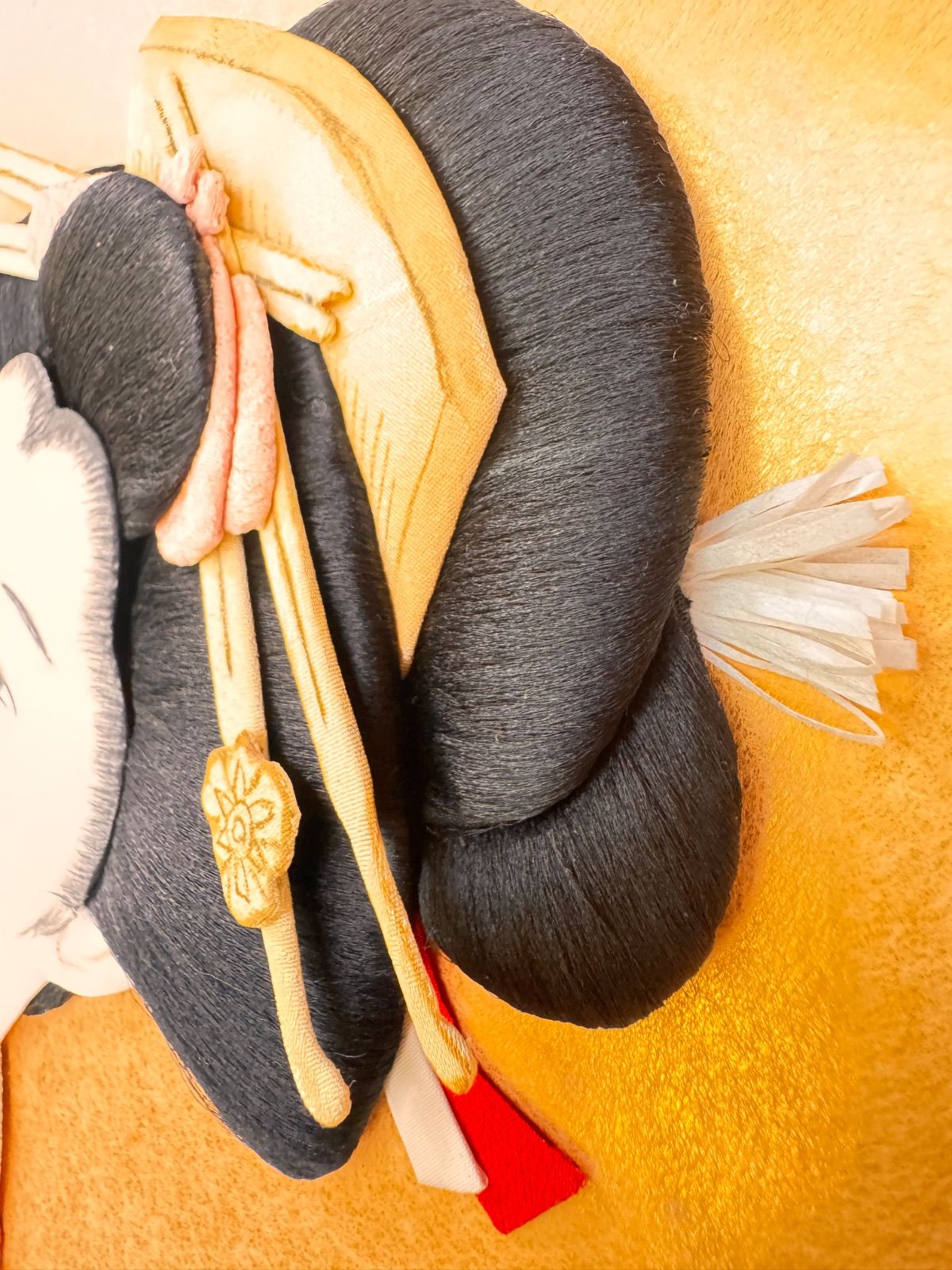 111 押し絵 椿 美人画 くるみ絵 押絵 和装 日本画 美術品 額付き 押絵