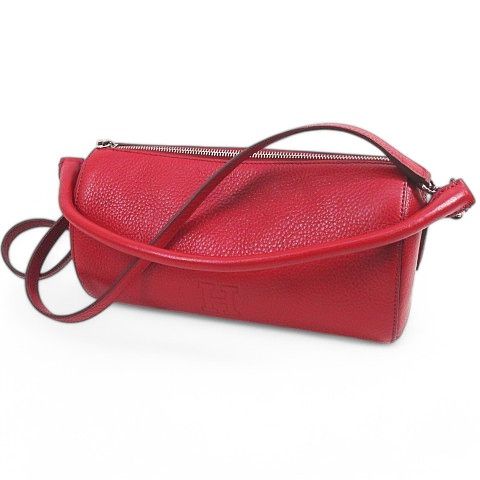 HIROFU 赤 レザー ショルダーバッグ HIROFUヒロフ斜め掛けショルダーバッグ鮮やかな赤