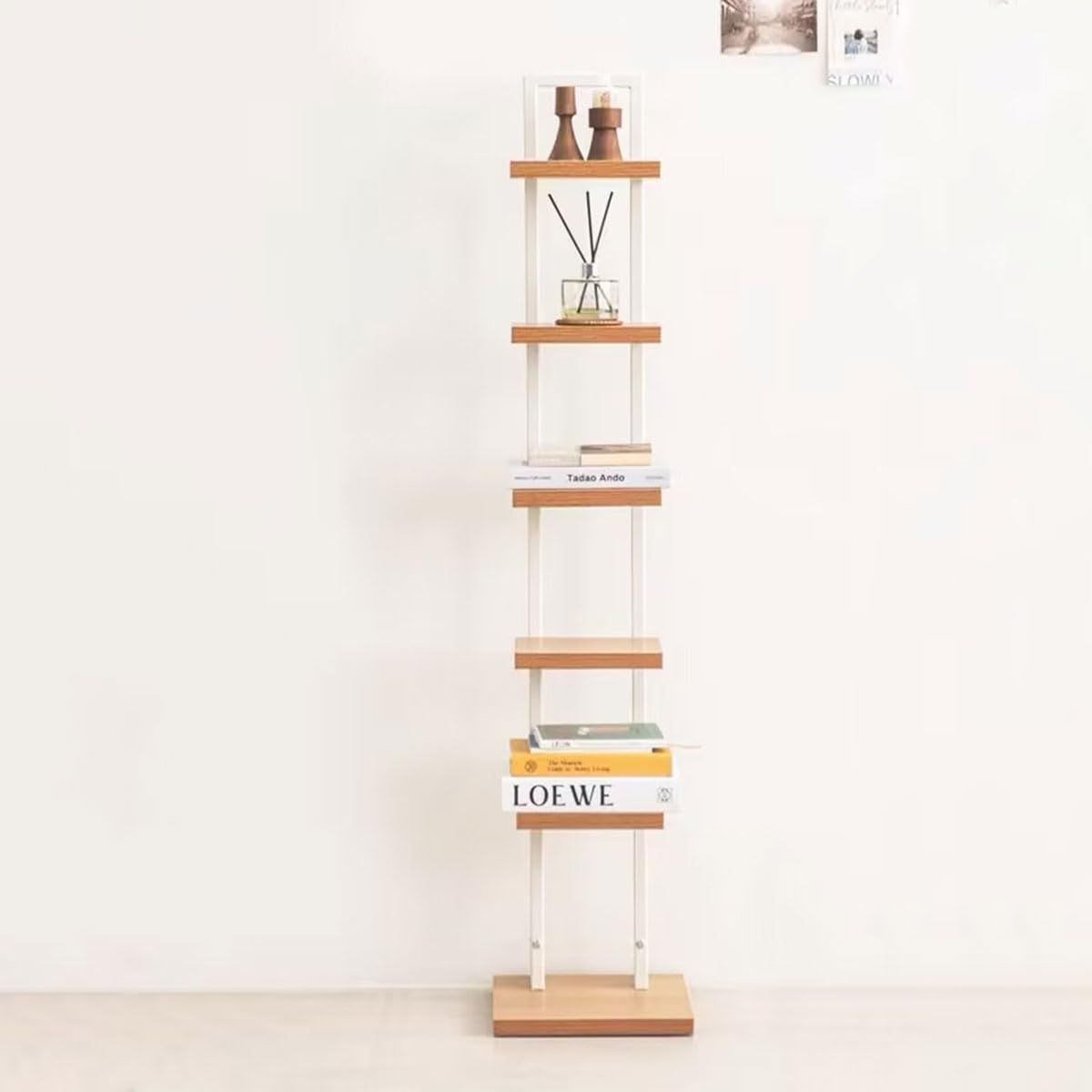 本棚 スリム 6段 ブックタワー 大容量 最新式 おしゃれ 幅30cm×高さ143cm 収納棚 隙間収納 収納ラック 収納棚 オープンラック シェルフ 木製棚板 スチールフレーム 省スペース 組立簡単 オフィス キッチン収納 書棚 インテリア