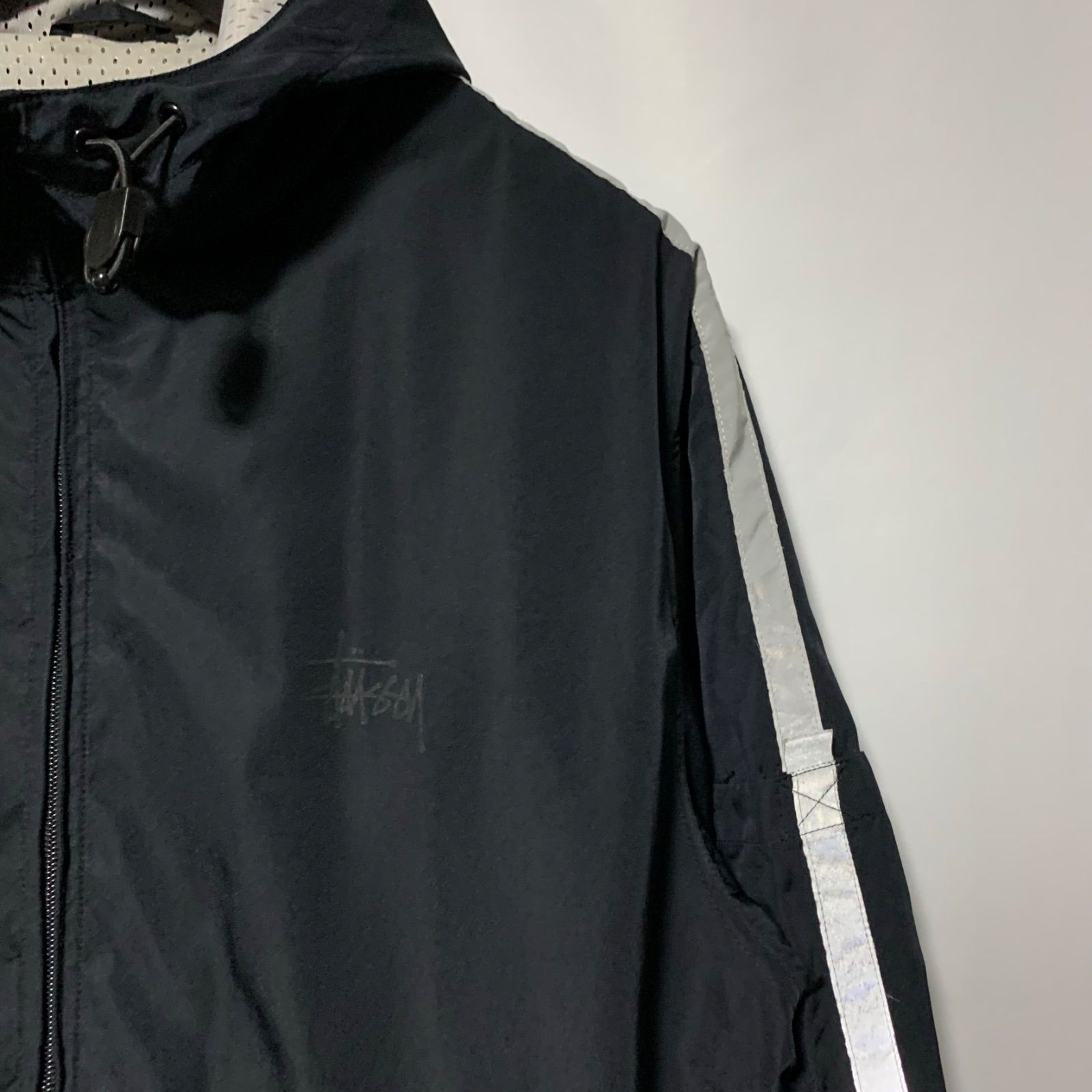 STUSSY ステューシー 90s リフレクタージップアップナイロンフーデッドジャケット フーディー オールドステューシー oldstussy オールドスケート oldskate