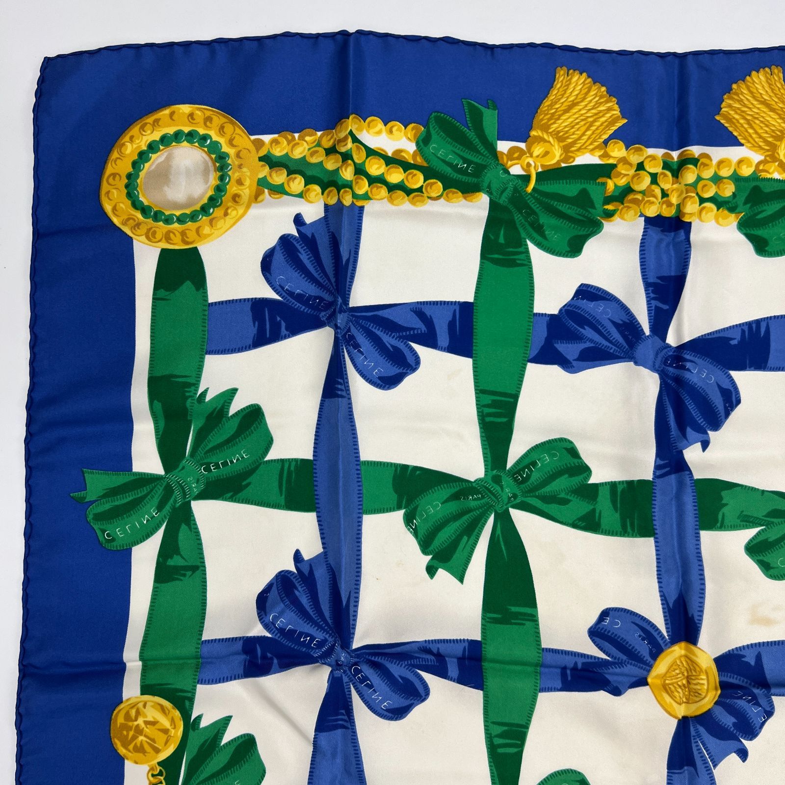 中古】CELINE セリーヌ アクセサリー スカーフ シルク マルチカラー  