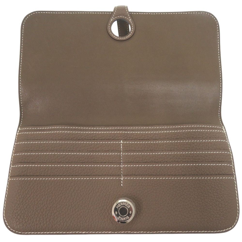 美品 エルメス ドゴンロング Dogon Long 長財布 トゴ エトゥープ A刻印