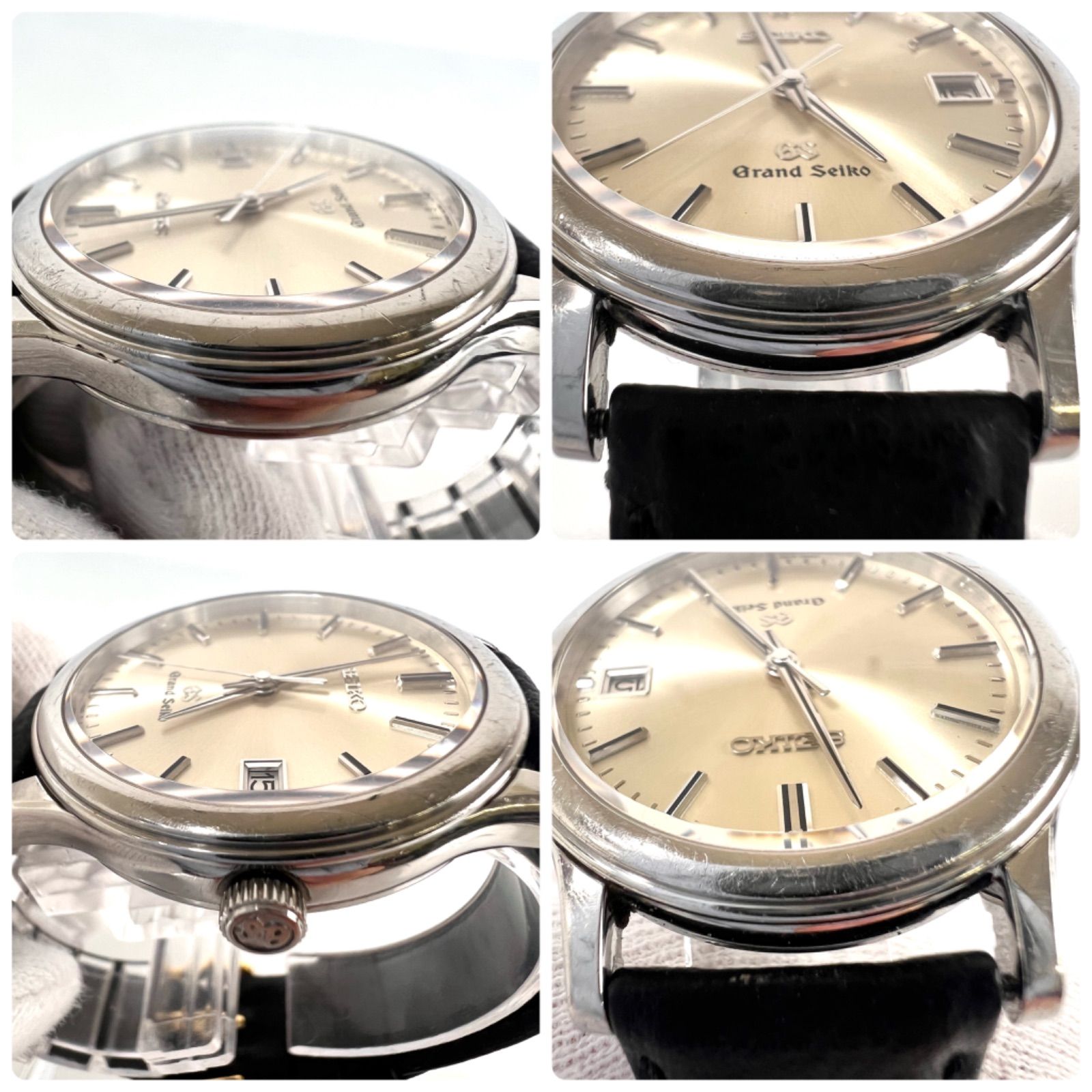 グランドセイコー 8J56-7000 SBGF013 クォーツ シャンパンシルバー 革