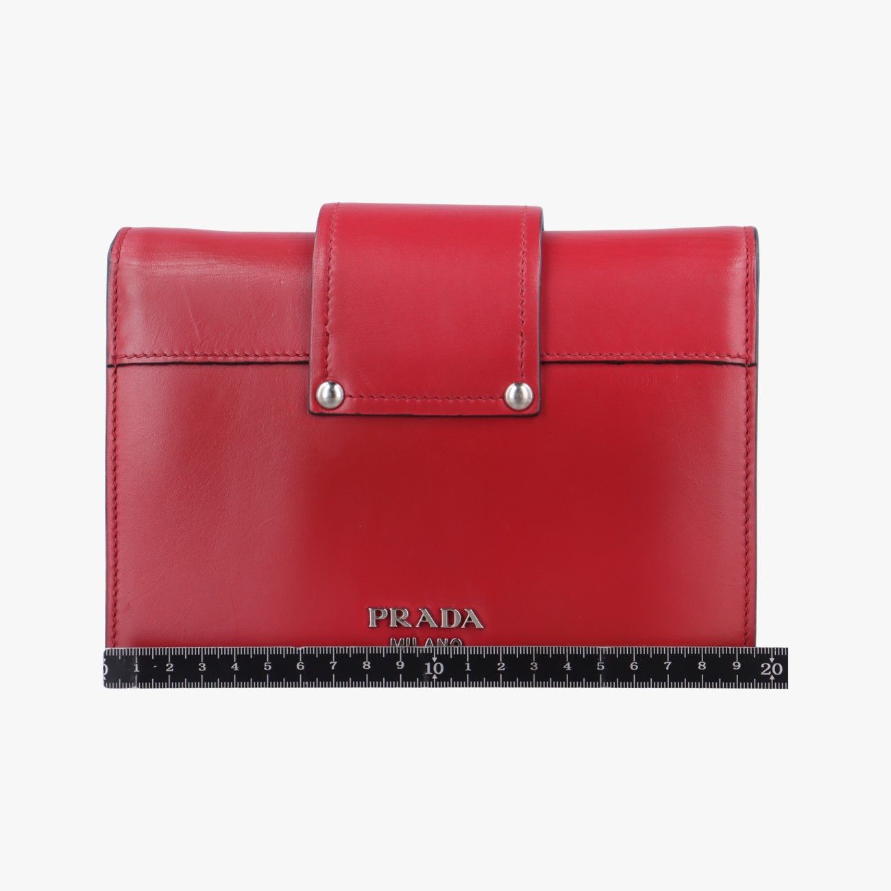 プラダPradaプレックス リボンレッドレザー1BD06725 - メルカリ