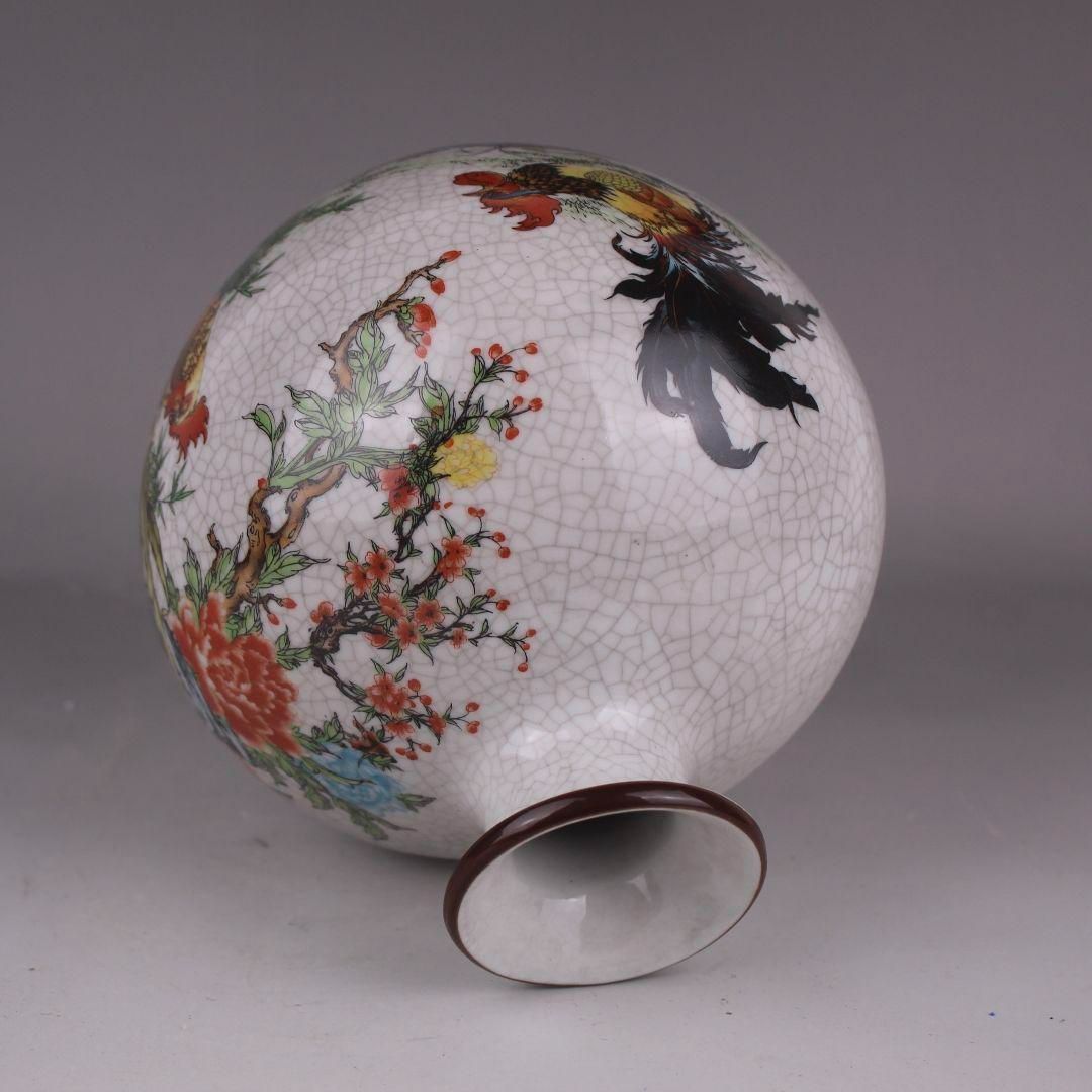 大清乾隆粉彩富貴大吉林檎樽瓶 景徳鎮 陶磁器 装飾品 現代工芸品