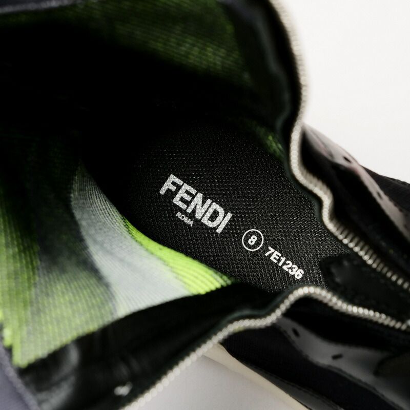 □美品□FENDI フェンディ ズッカ ニット×レザー ハイカットスニーカー メンズ サイズ8（26cm相当）ソックス スニーカー 7E1236  イタリア製 ブランド古着【中古】20231206/GO8383 - メルカリ