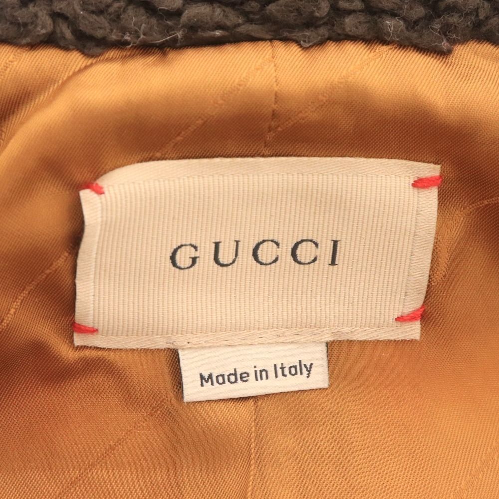 配送商品は通常配送無料 グッチ コート アウター 総柄 スナップボタン 飾りポケット キッズ 5 110|60 レッド系 ハンガー付き 2025年新色！