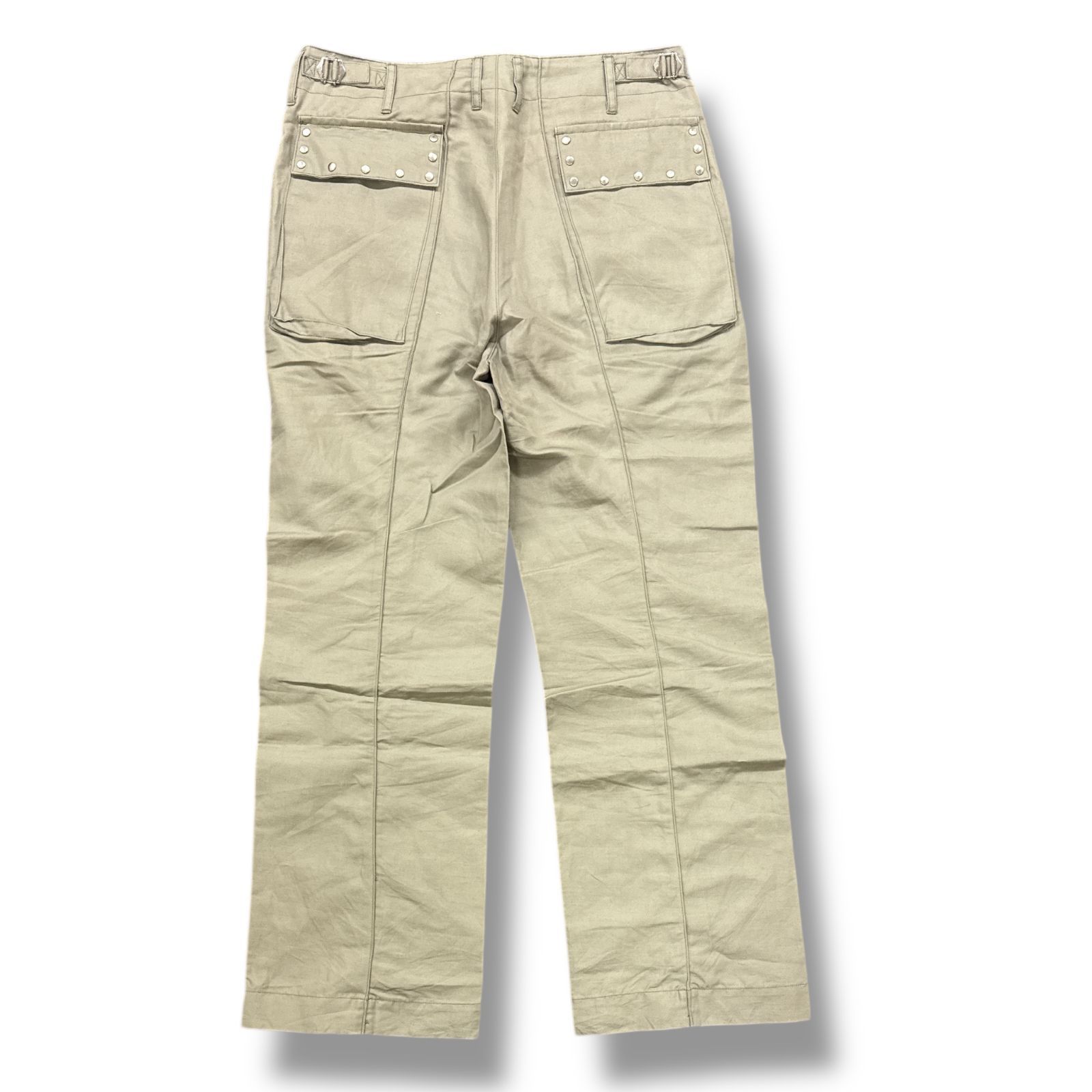 NVRFRGT スタッズ リネンパンツ ネバーフォゲット NF231P03 グレー系 3