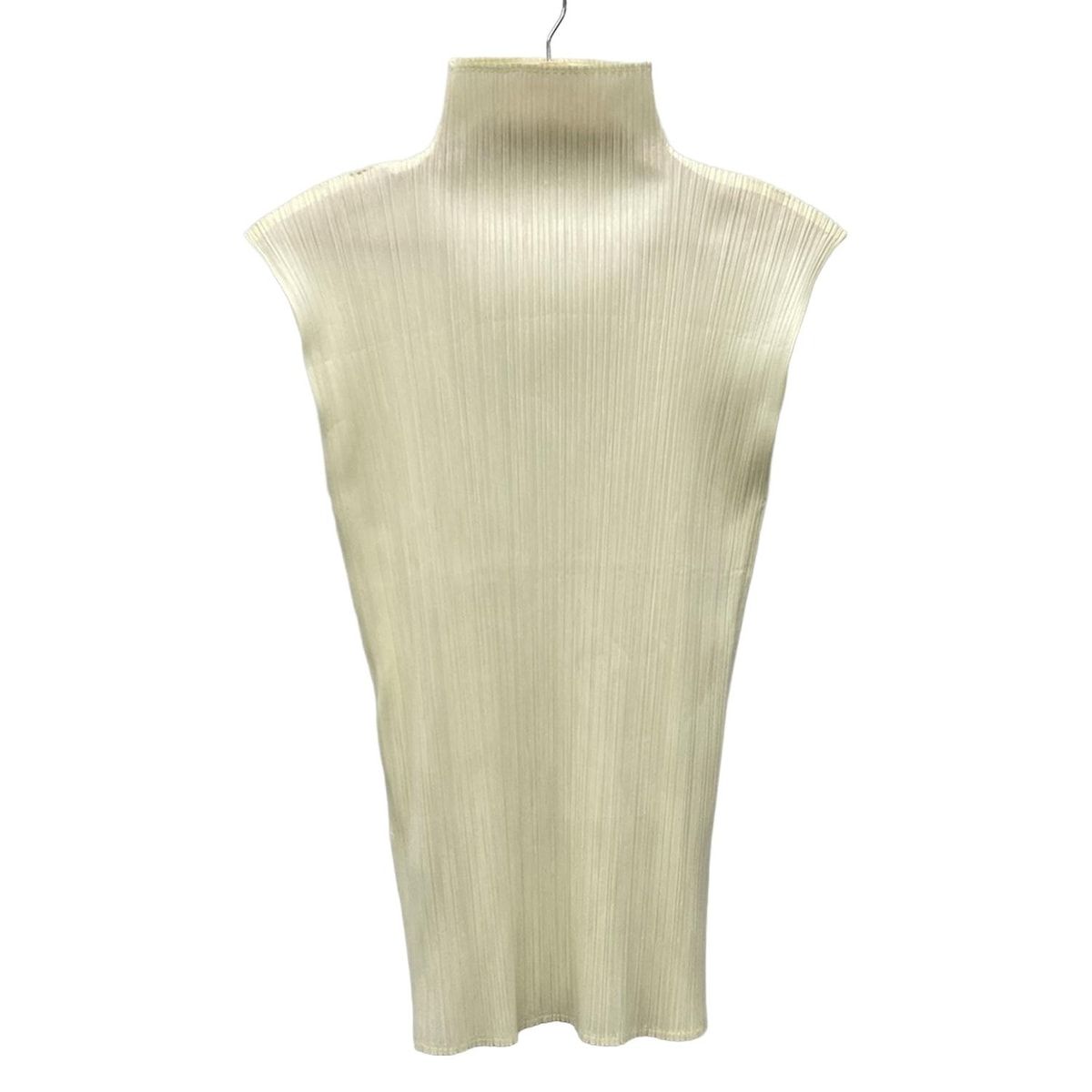 PLEATS PLEASE プリーツプリーズ チュニック サイズ4 XL レディース - アイボリー ハイネック|ノースリーブ|プリーツ