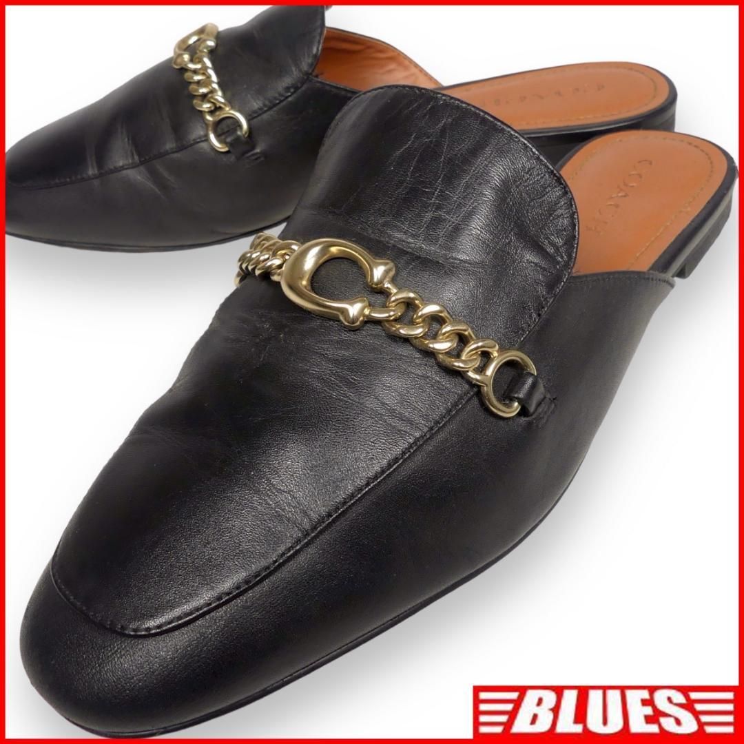 COACH コーチ サンダル 25 本革 レザー スリッパ ローファーX7216