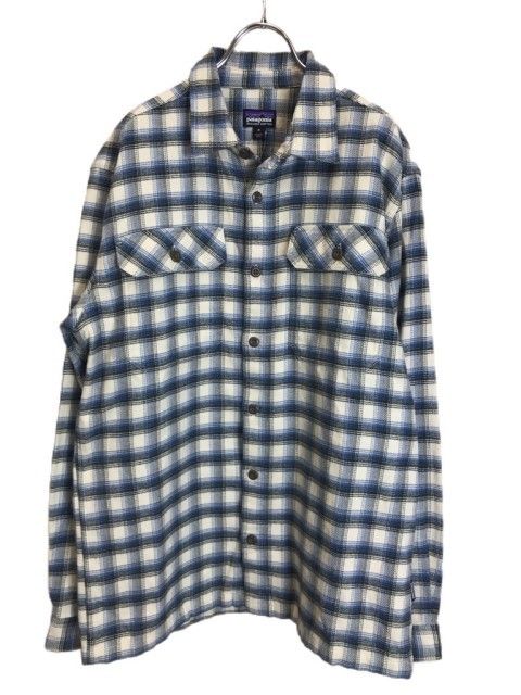 90s patagonia Check Cotton L/S Shirt 赤 M パタゴニア 長袖