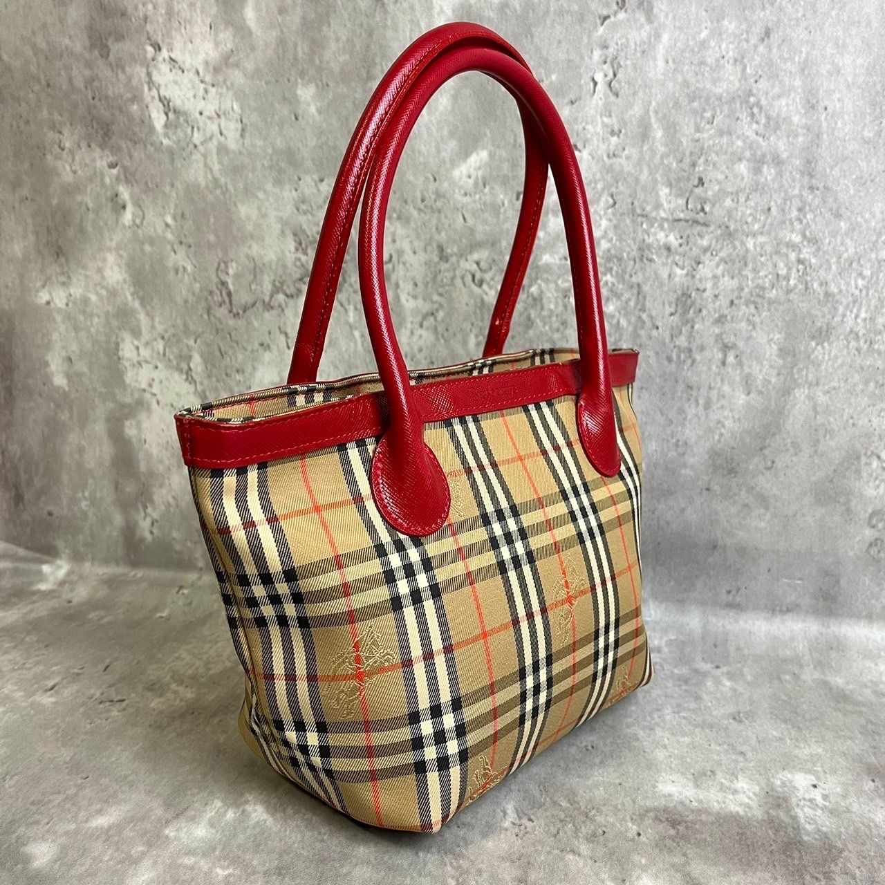BURBERRY バーバリー ハンドバッグ ノバチェック レザー ロゴ