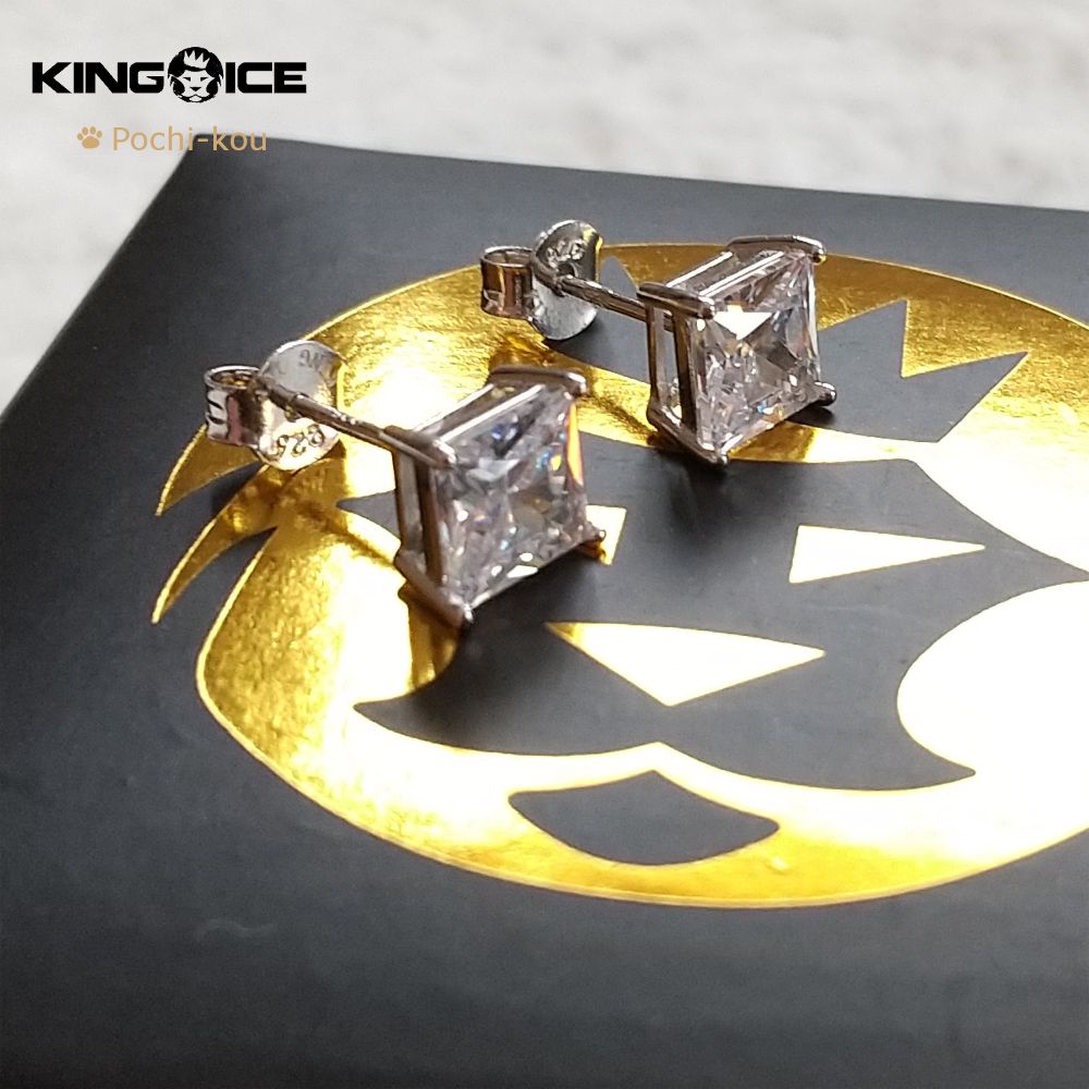 King ice PRINCESS CUT Stud 6ミリ ピアス ホワイト メルカリ