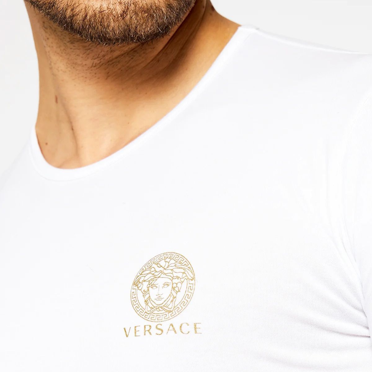 6 VERSACE ホワイト メデューサ 長袖Tシャツ AUU01007 - セレクト