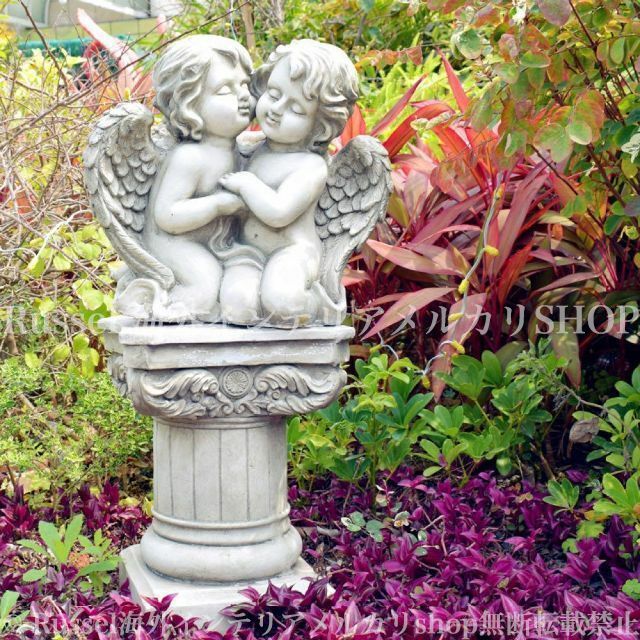 特大エンジェル 天使 彫刻 ガーデンオーナメント オブジェ 庭 置物