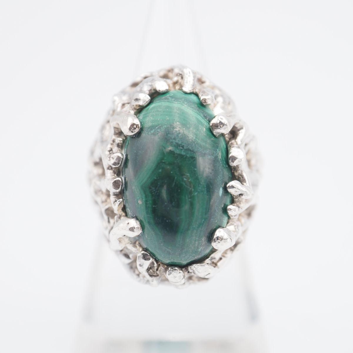 G494 マラカイト 孔雀石 リング デザイン シルバー 指輪 ヴィンテージ