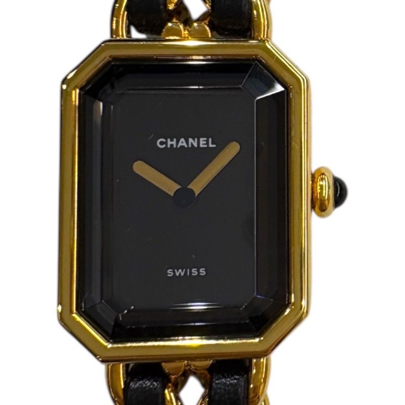 シャネル CHANEL プルミエール L H0001 ブラック GP レディース 腕時計