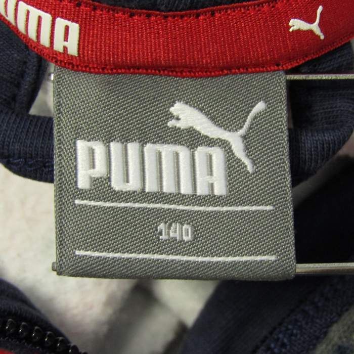 プーマ パーカー ジップアップ 長袖 スウェット スポーツウエア トップス キッズ 男の子用 140サイズ ネイビー系 PUMA 【中古】