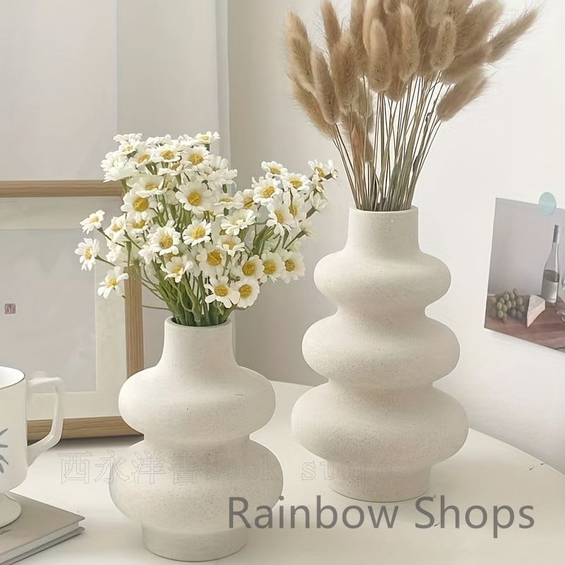 新品】花器 2個セット セラミック花瓶 モダン ホーム