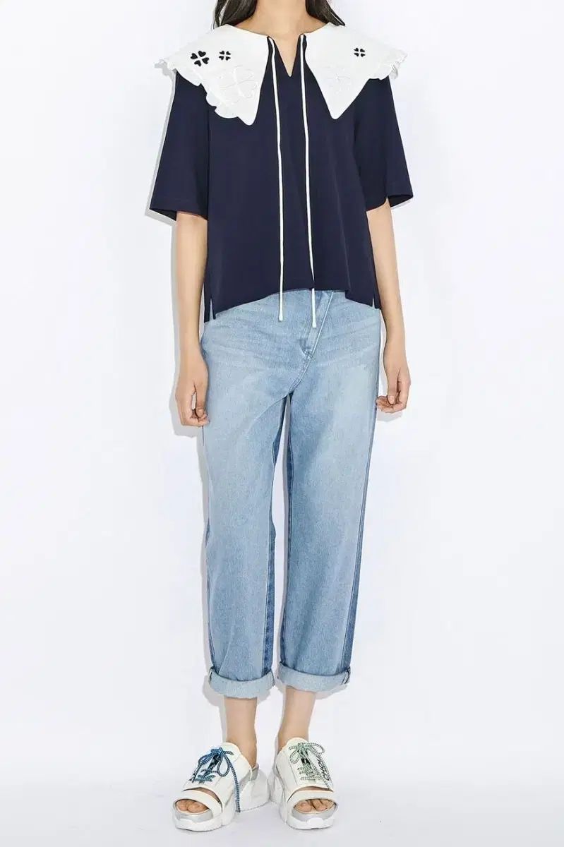 ラッキーシュエトゥ バイカラーデニムパンツ|36