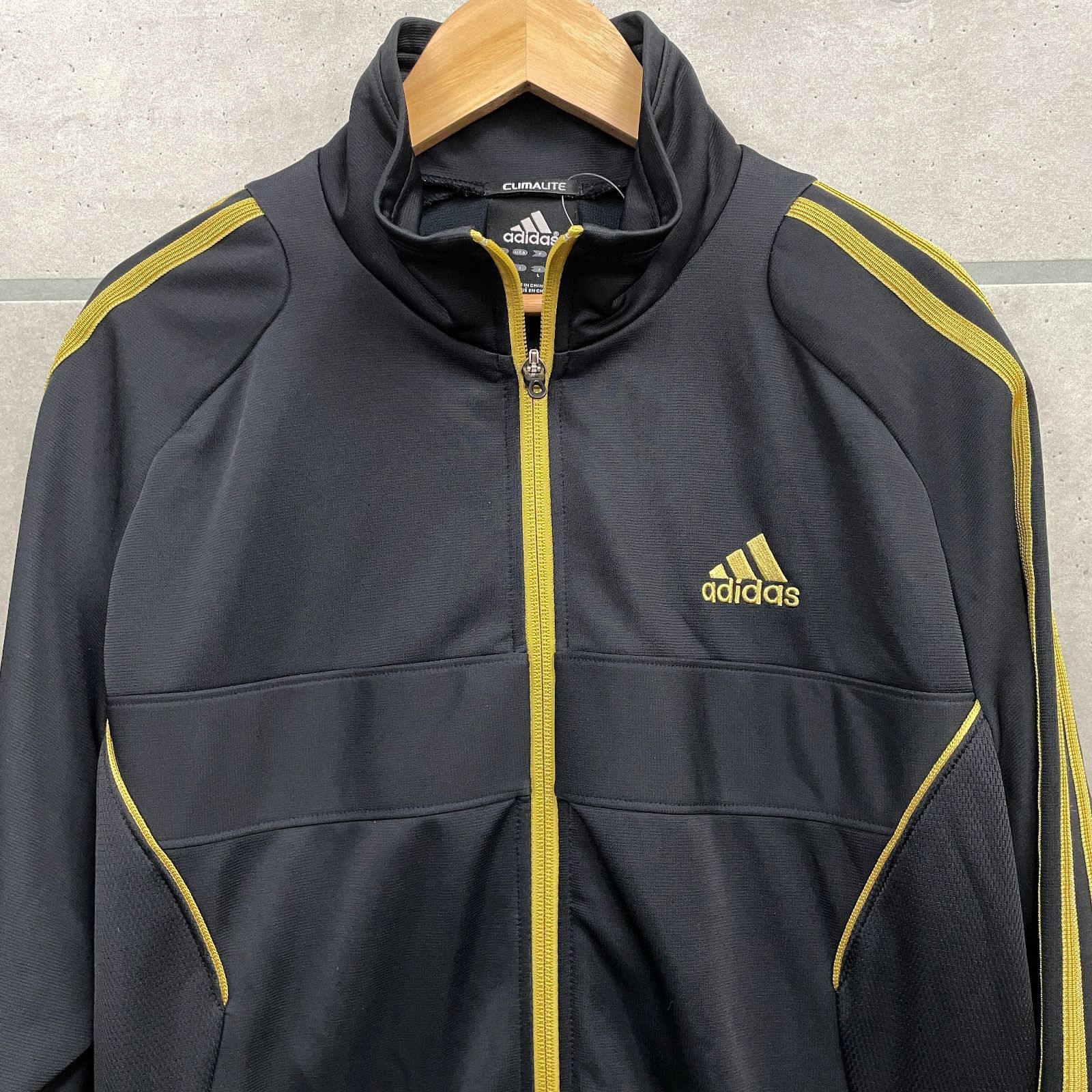 adidas ジャージ上下セット 黒/黄L アディダス セットアップ ジャージ