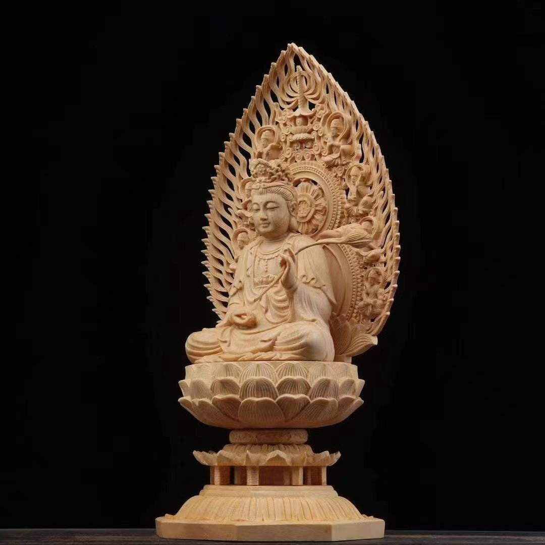 最高級 仏教工芸品 総ケヤキ材 精密彫刻 極上品 木彫仏教 仏師で