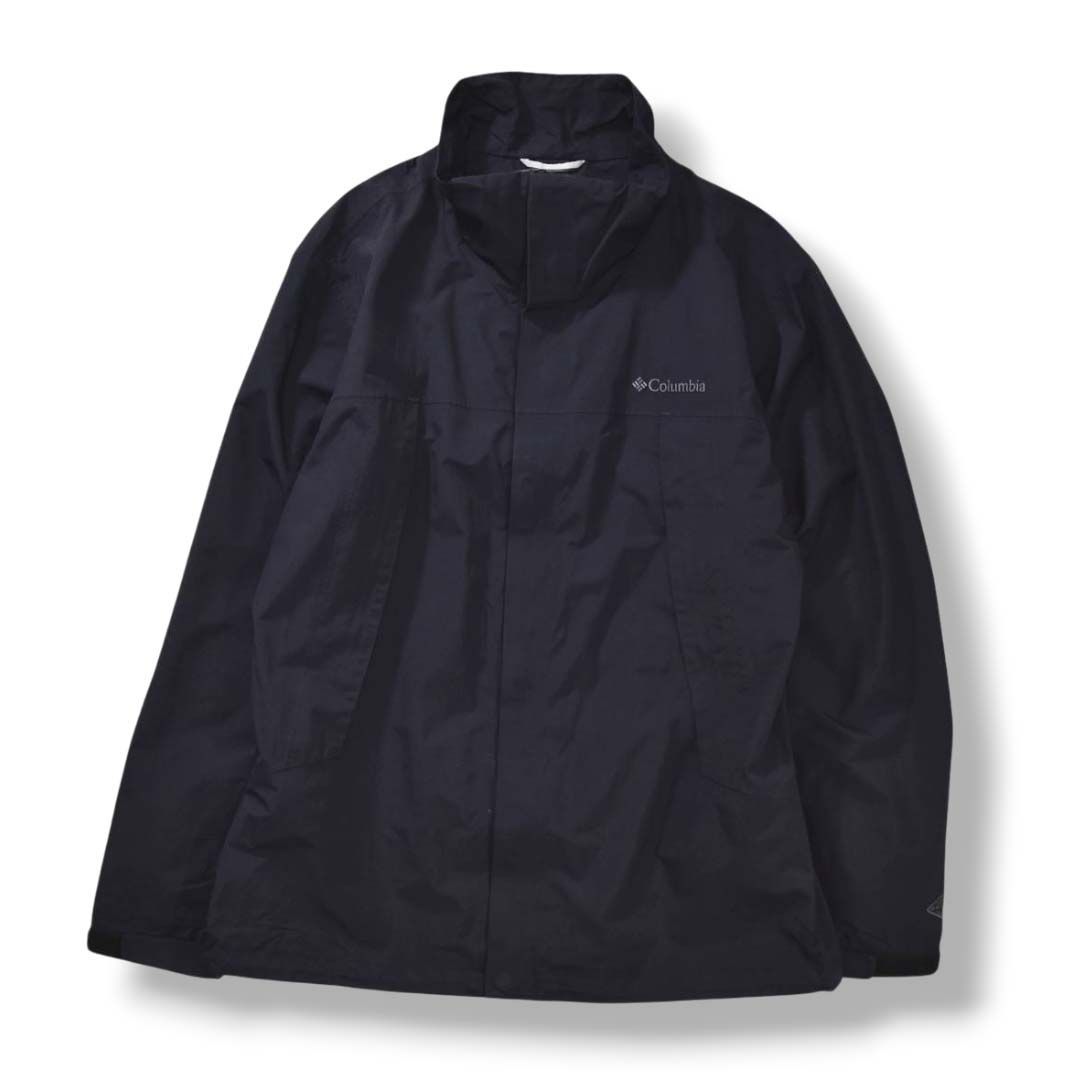 コロンビア ナイロンジャケット 希少 デザイン omni-tech アウトドア Columbia OMNI-TECH ジャケット 黒⁄茶色 Columbia（コロンビア）の