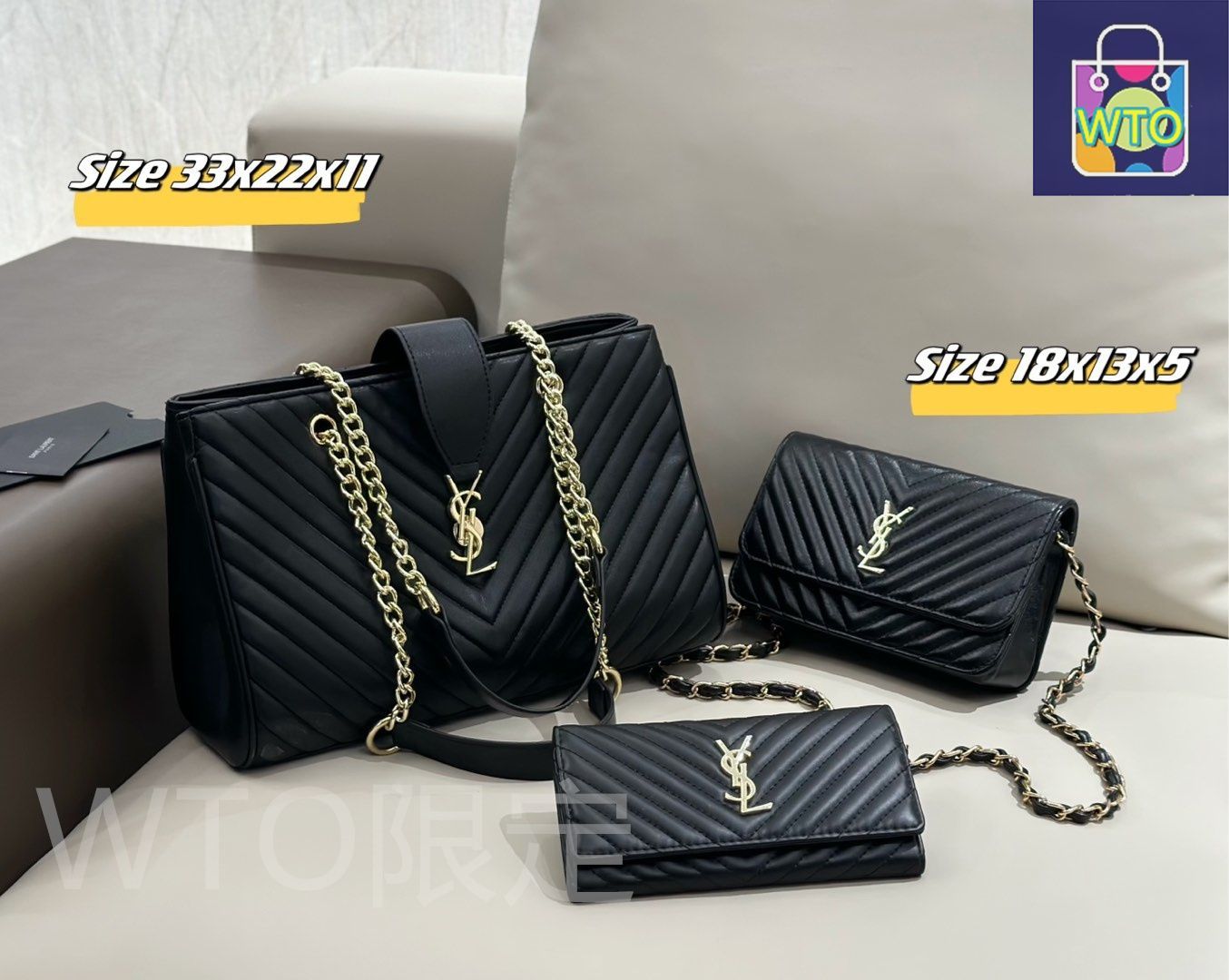 イヴ・サンローラン新品未使用３点set♡ 人気沸騰 YSL イヴサンローラントートバッグ ショルダーバッグ