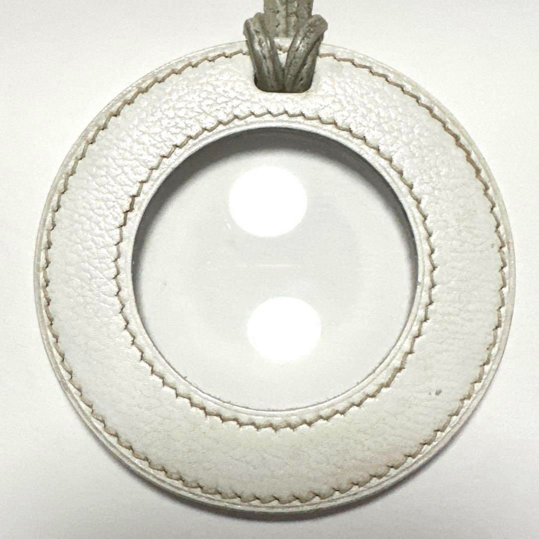 エルメス HERMES ルーペ ネックレス 点眼鏡 サークル レザー 大人気