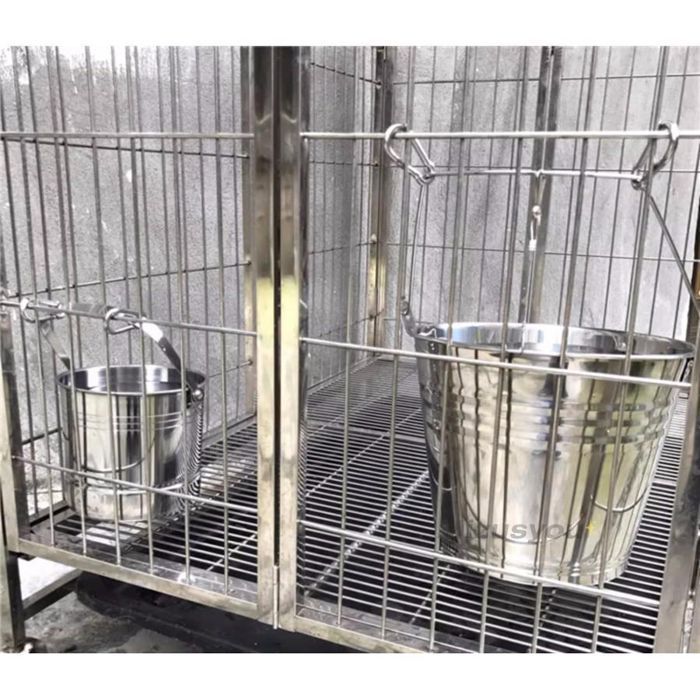 ペット用飲用噴水、犬 水飲み 、犬 水飲み皿 外、ペット 水飲み器、ペット 水飲み、ステンレス鋼の飲用バケツをぶら下げ犬のケ J4EW914