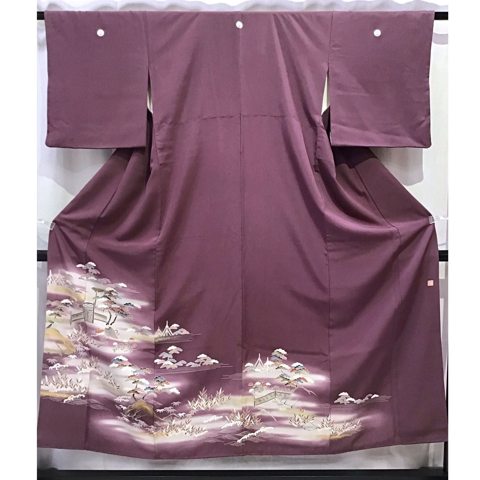 着物 色留袖 自然文様 正絹 三つ紋 No.200701-1255 梱包サイズ60