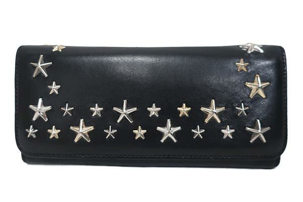 中古】JimmyChoo ジミーチュウ 二つ折り長財布 スタースタッズ 中古】JimmyChoo ジミーチュウ 二つ折り長財布 スタースタッズ