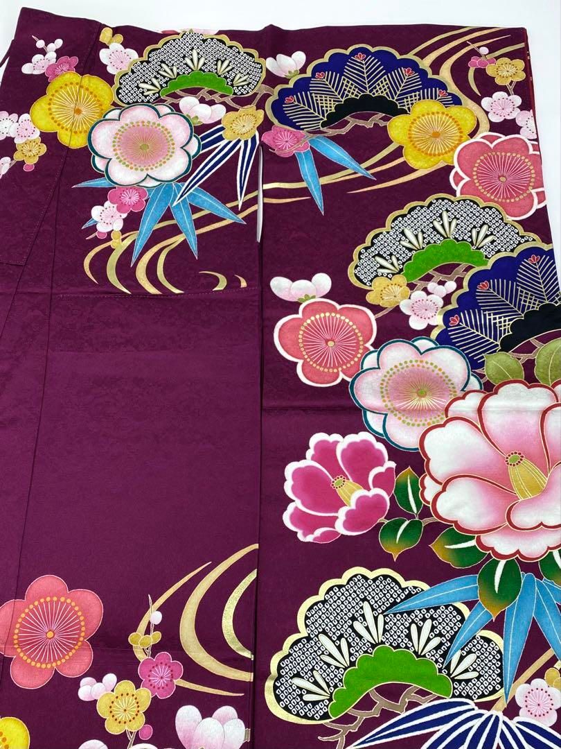 メーカー品振袖 豪華 紫野 金駒 金彩 紋意匠 身丈162cm 撥水加工済 