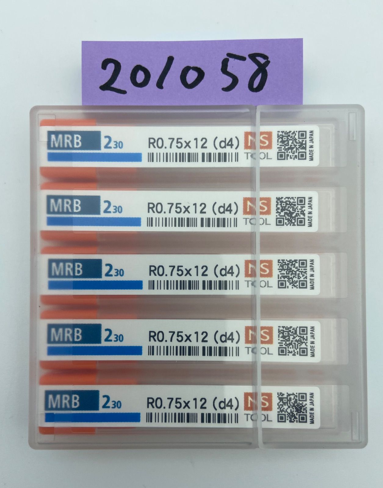 日進工具NS TOOL 超硬エンドミル R0.75x12 d4 5本セット