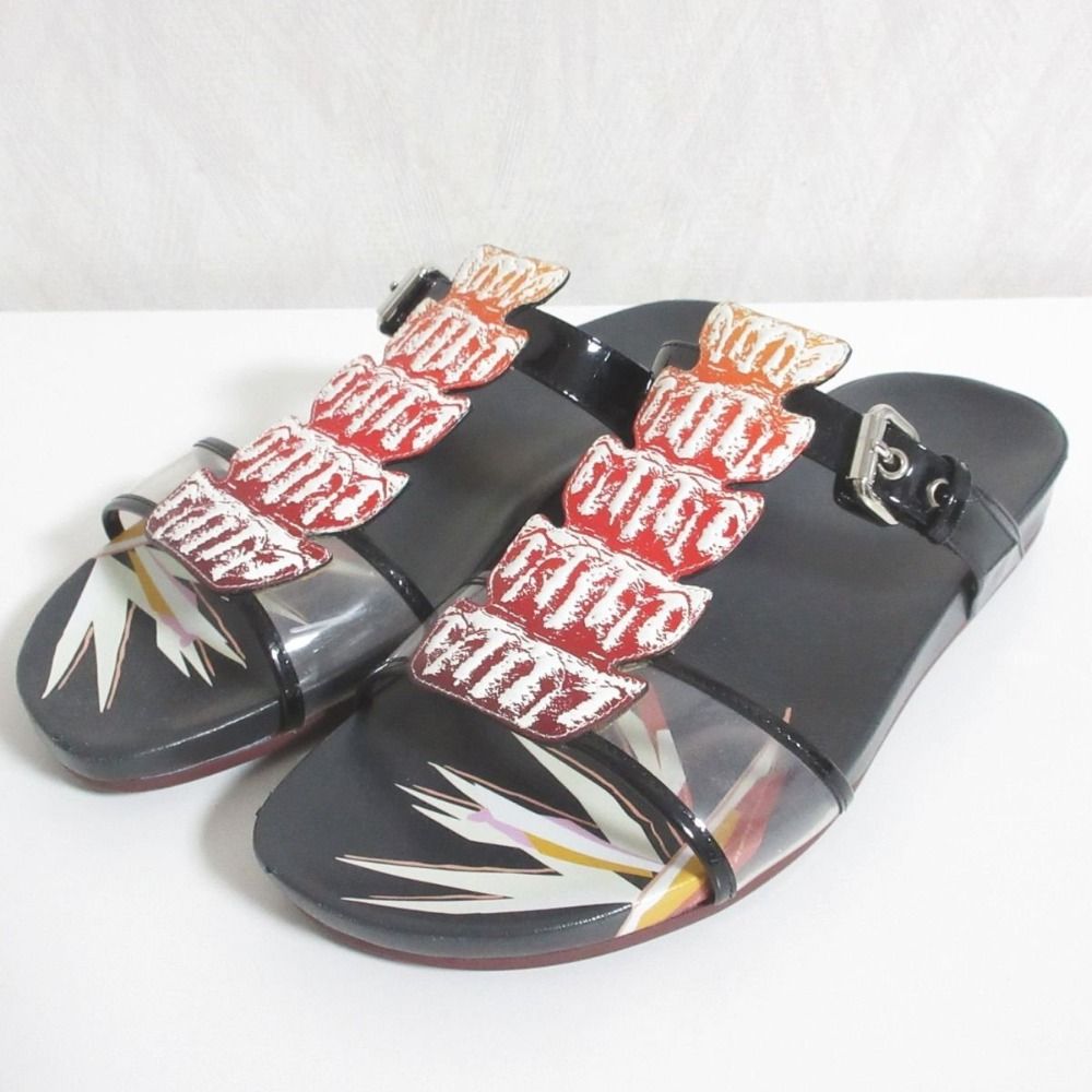 美品 FENDI フェンディ ストラップ フラット サンダル 39 25cm
