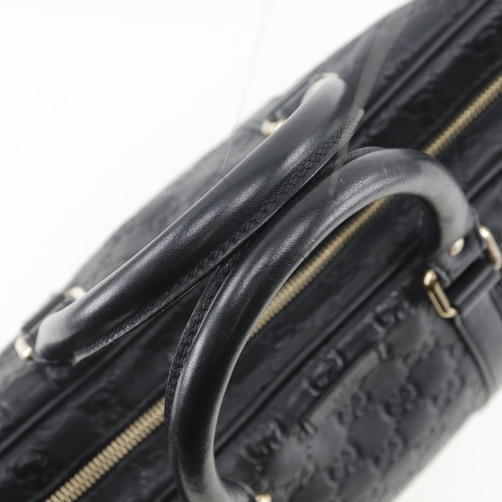 GUCCI】グッチ GG ブリーフケース 201480 シマレザー 黒 メンズ