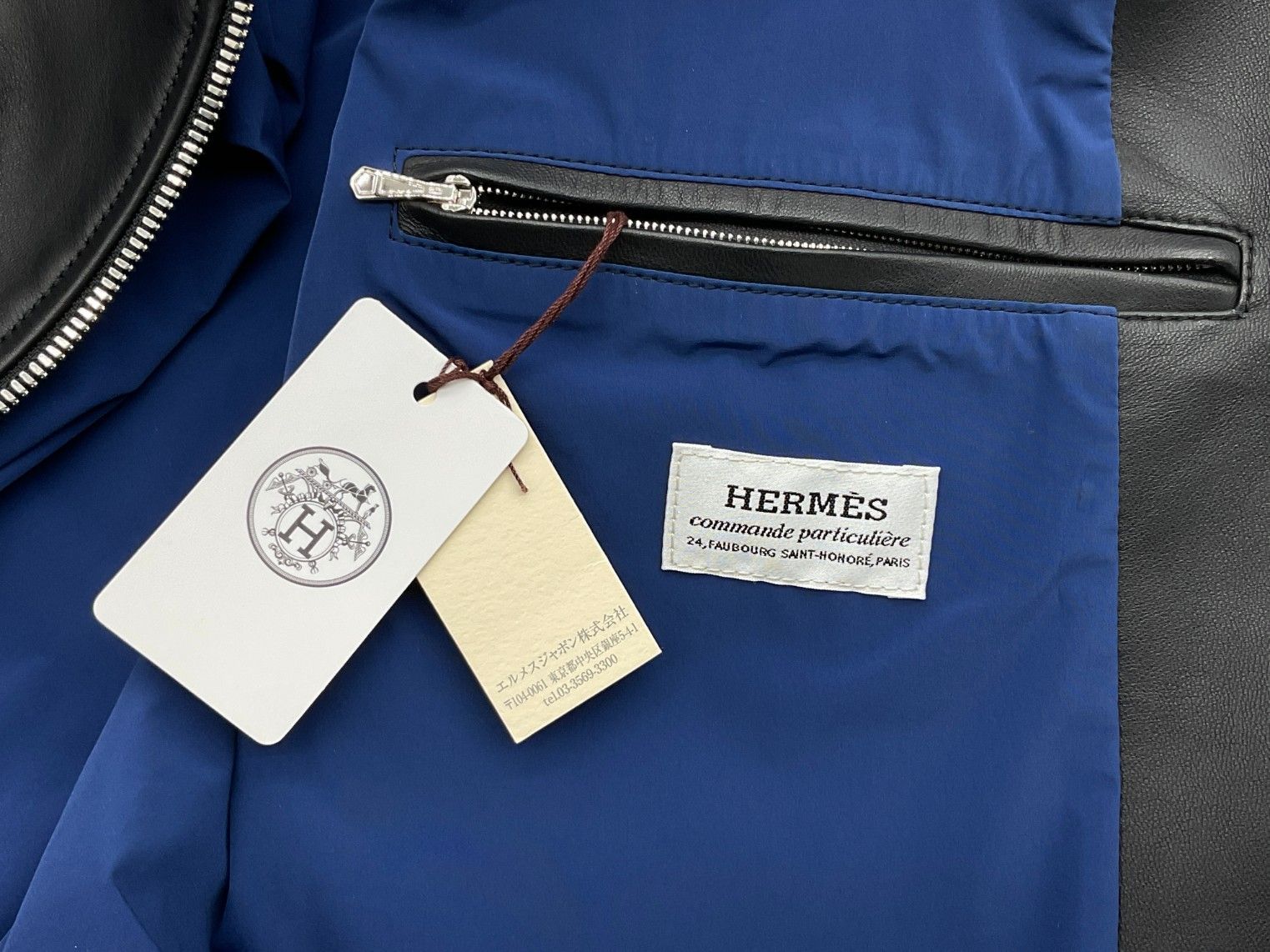 極美品 HERMES エルメス 50 ブラック 下げ札付き オーダー品 W