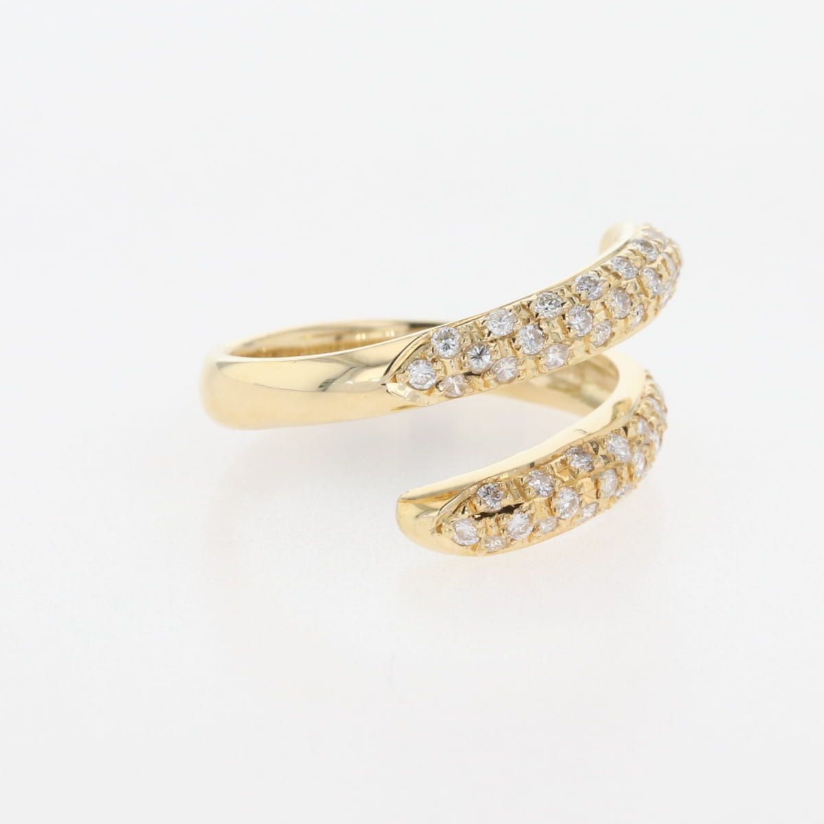 ダイアモンド K18 Pt 900 ツイストデザイン コンビ リング 11号 ダイアモンド K18 Pt 900 ツイストデザイン コンビ リング 11号