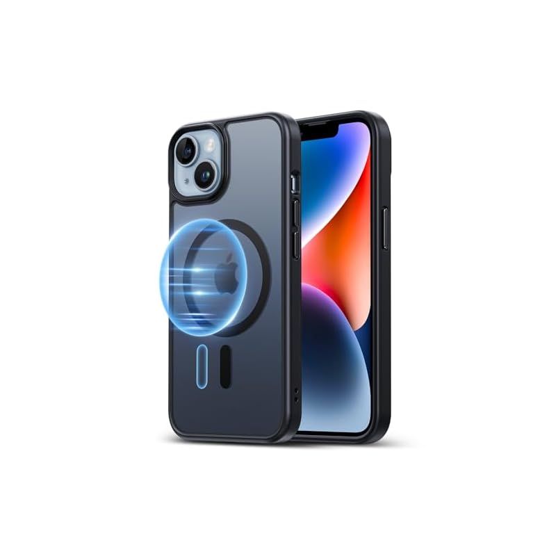 NIMASO MagSafe対応 iPhone14 / 13 用 ケース 半透明 カバー 米軍MIL規格取得 マグネット搭載 耐衝撃 マグセーフ ワイヤレス充電対応 スマホケース NSC23B638 1