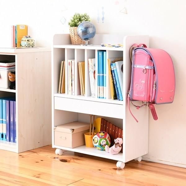 ランドセルラック 本棚 収納棚 ランドセル収納 リビング 学習 子供用 子ども部屋 ワイド ホワイト 白 おしゃれ キャスターつき 北欧 引き出し オープンラック jpk-frm-0124
