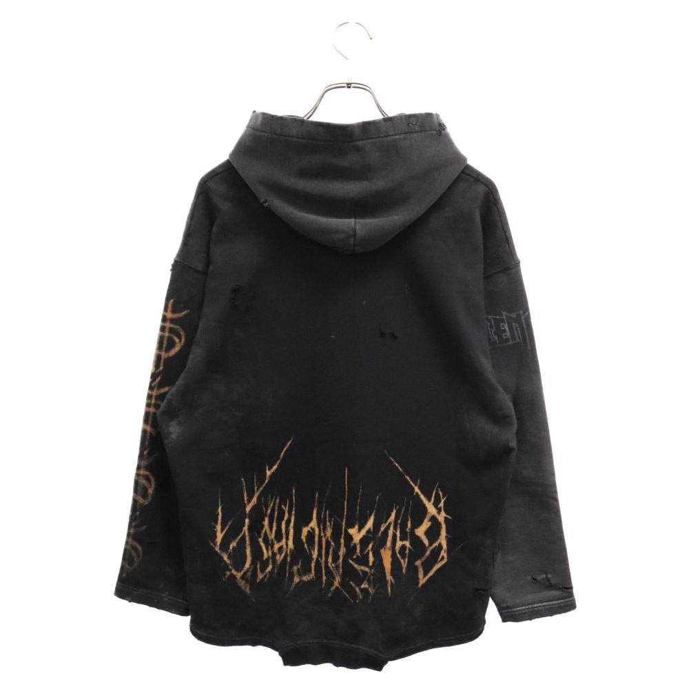 BALENCIAGA (バレンシアガ) Paris Moon UpsideDown Hoodie パリ ムーン アップサイドダウン 再構築プルオーバー パーカー 698156 TOVT4 ブラック - メルカリ