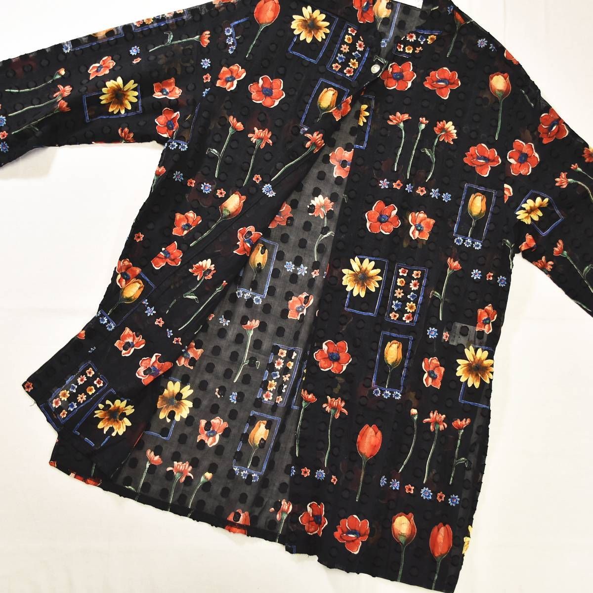 美品】 フランス製 キャロルグレイ CAROLE GREY 長袖 ノーカラー