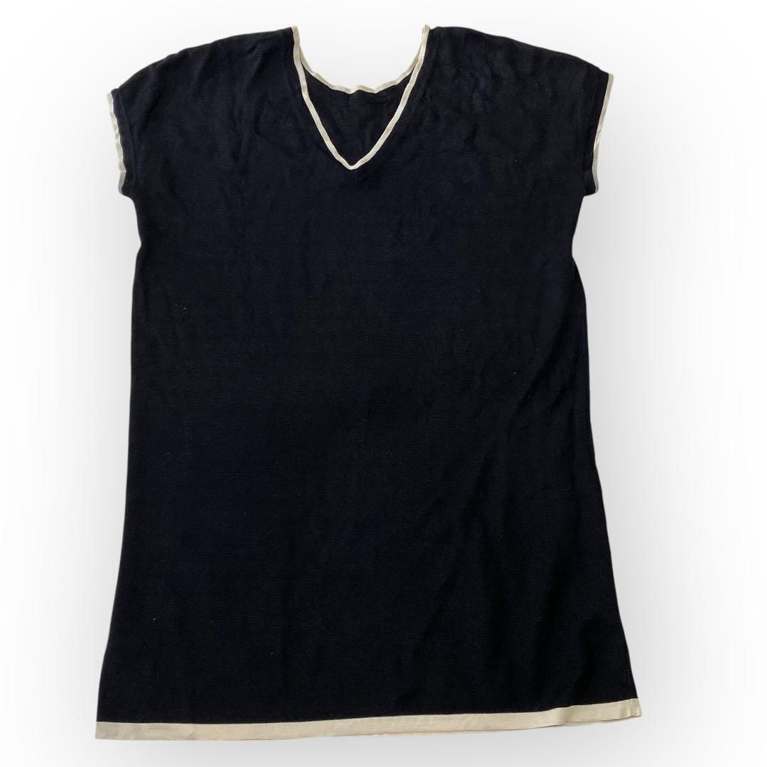 エルメス カシミヤ ニット ワンピース 42 Vネック バイ ポケット