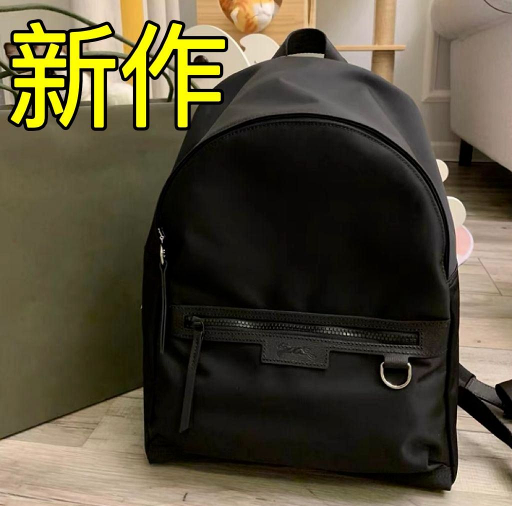 ロンシャン　レザー　リュック　ブラック 美品✨ LONGCHAMP ロンシャン レザーリュック ブラック シボ革